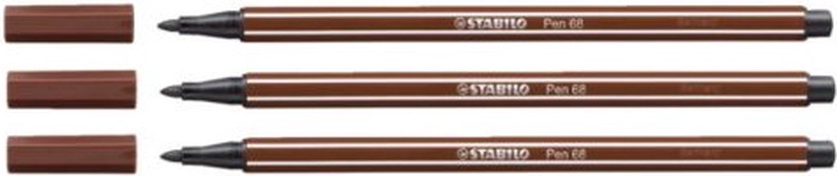 Viltstift STABILO Pen 68/45 bruin | 10 stuks